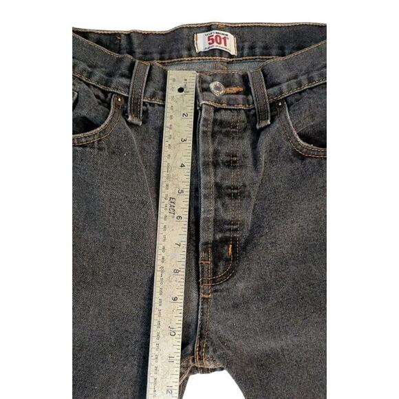Levis 501 Jeans Mens 36x30 Pants Black Wash Workwear Faded Button Fly #499 - Picture 6 of 14